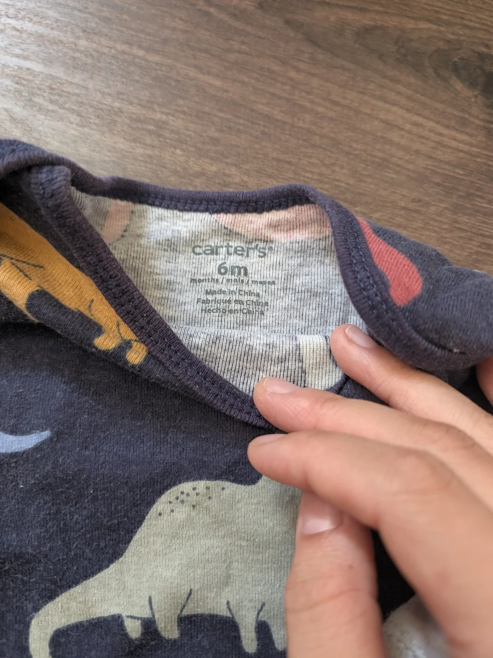 Carter's | Navy Dinosaur & Heather Gray Long Sleeve Onesies - 6M